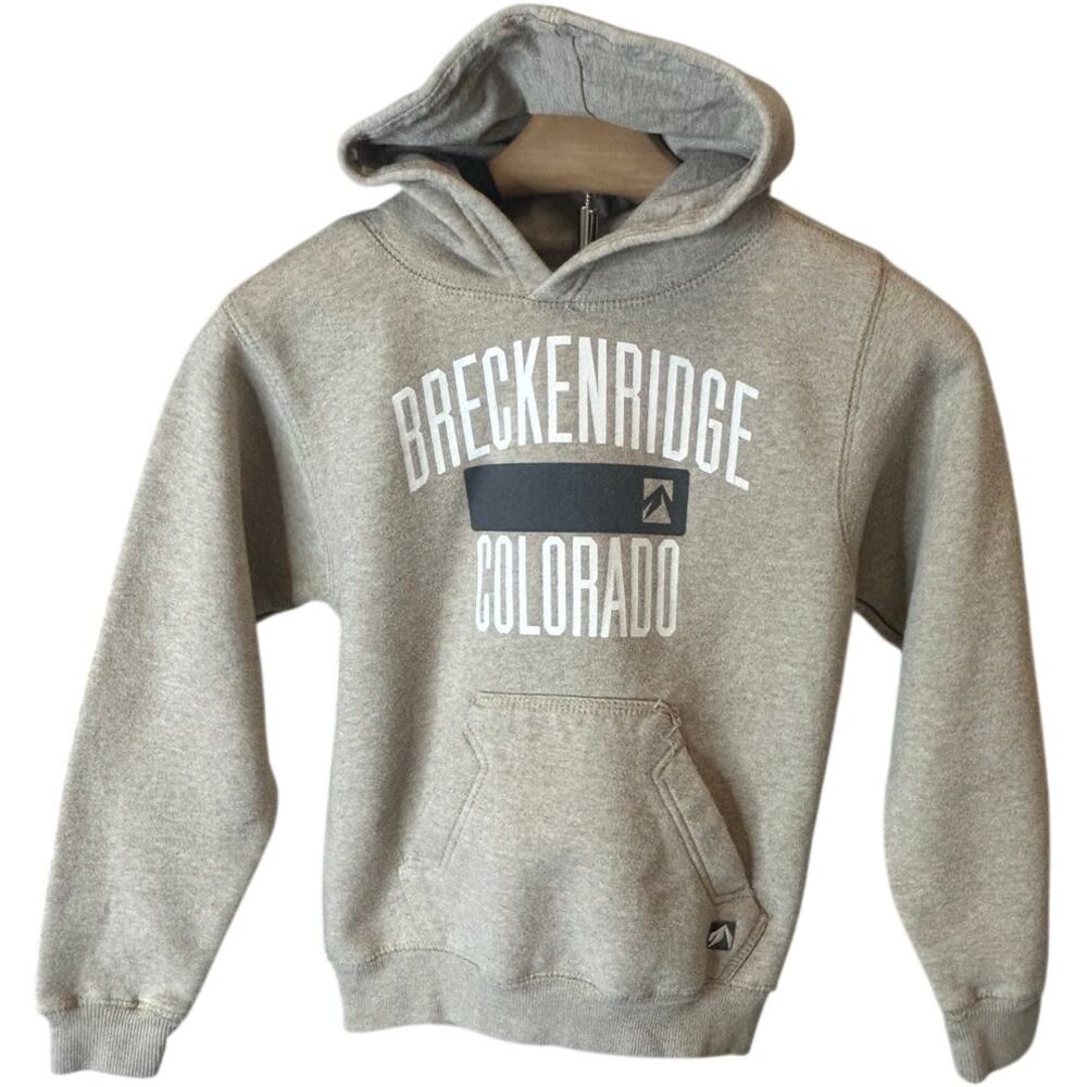 Outfitter Trading Co boys S gray hoodie Breckenridge Colorado w/mountain logo